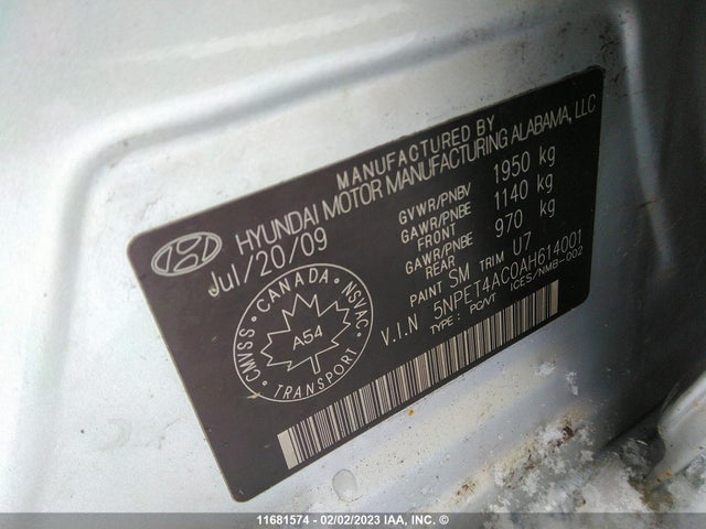 Hyundai SONATA GLS 2010 5NPET4AC0AH614001 Image 10
