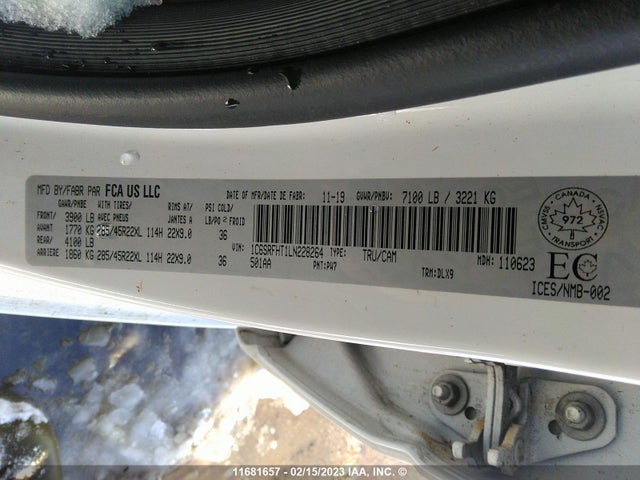 RAM 1500 Limited 2020 1C6SRFHT1LN228264 Image 10