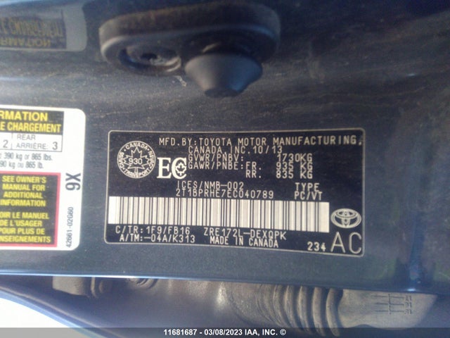 Toyota COROLLA 2014 2T1BPRHE7EC040789 Image 10