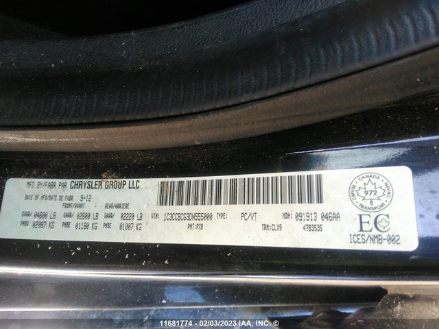 1C3CCBCG3DN555000 Chrysler 200 Limited