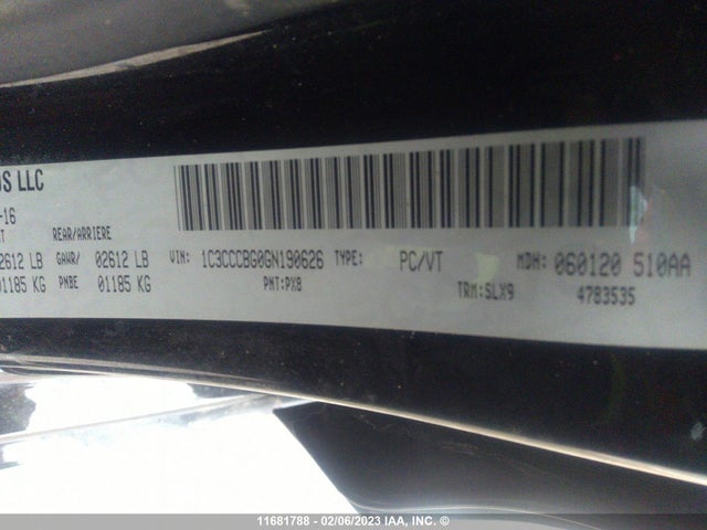 1C3CCCBG0GN190626 Chrysler 200 S