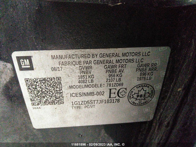 Chevrolet MALIBU LT 2018 1G1ZD5ST7JF103178 Image 9