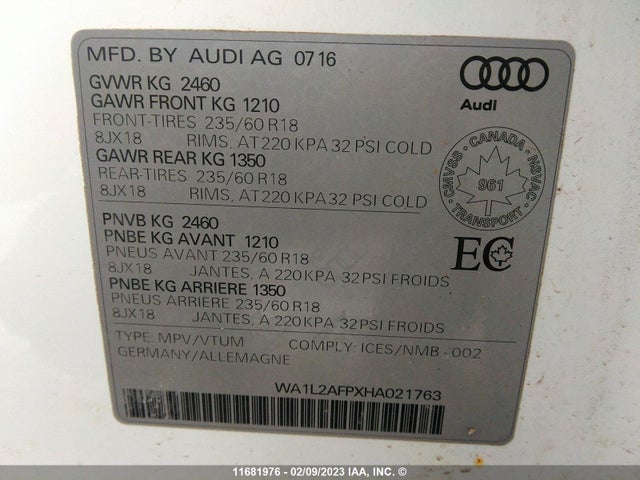 WA1L2AFPXHA021763 Audi Q5 Premium Plus
