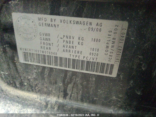 Volkswagen Rabbit 2007 WVWCR71K97W076948 Image 10