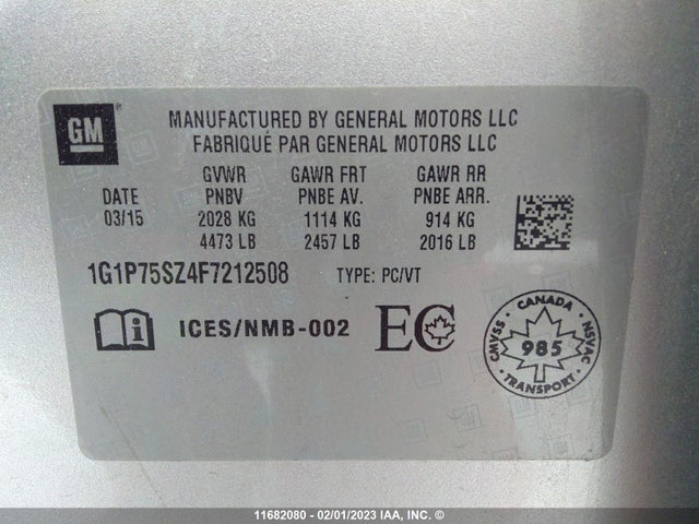 Chevrolet Cruze 2015 1G1P75SZ4F7212508 Image 10
