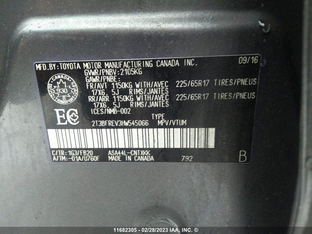 Toyota RAV4 LE 2017 2T3BFREV3HW545066 Image 11