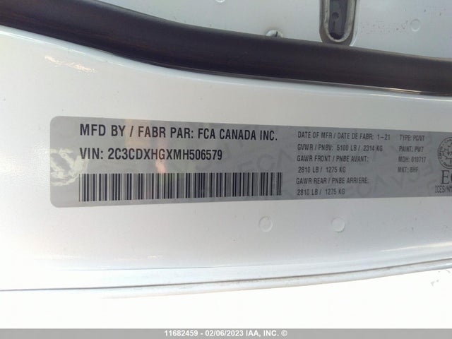 Dodge CHARGER GT 2021 2C3CDXHGXMH506579 Image 9