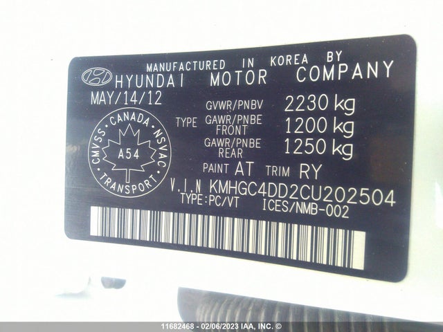 Hyundai Genesis 3.8l 2012 KMHGC4DD2CU202504 Image 9