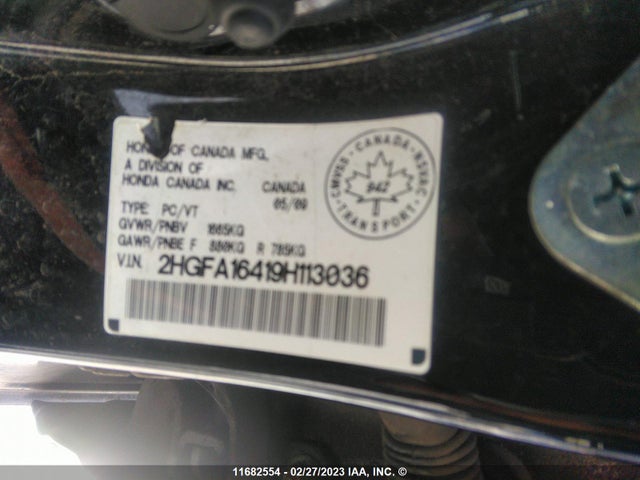 Honda Civic Dx-g 2009 2HGFA16419H113036 Image 10
