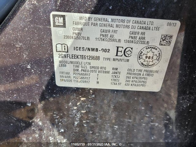 Chevrolet EQUINOX LS 2014 2GNFLEEK7E6129688 Image 9