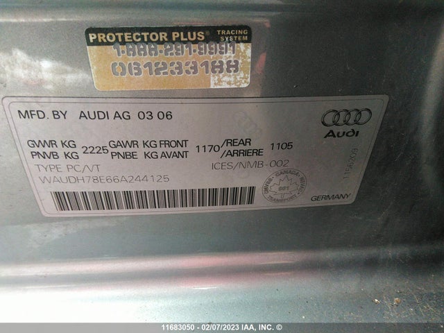 WAUDH78E66A244125 Audi A4 3.2 Quattro