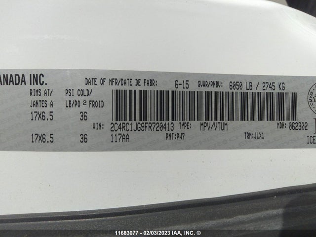 2C4RC1JG9FR720413 Chrysler Town & Country Limited
