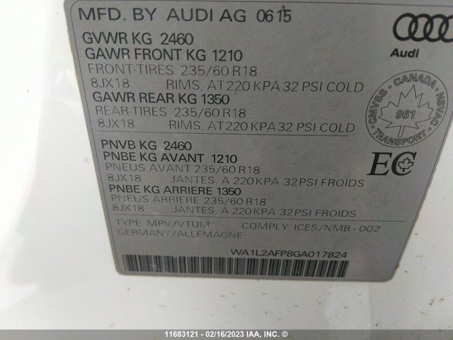 WA1L2AFP8GA017824 Audi Q5 Premium Plus