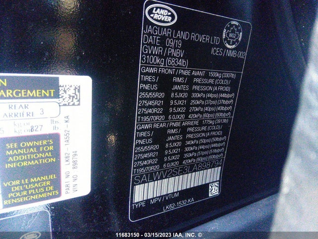 SALWV2SE3LA898794 Land Rover Range Rover Sport P525 Autobiography