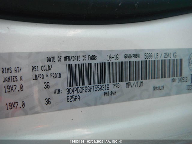 Dodge JOURNEY GT 2017 3C4PDDFG6HT550316 Image 9