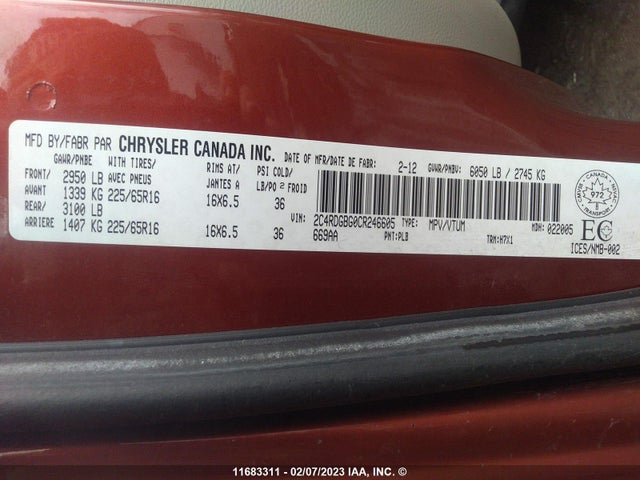 Dodge Grand Caravan Se 2012 2C4RDGBG0CR246605 Image 11
