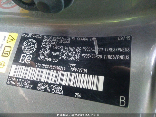 2T2JZMDA7LC216244 Lexus RX 350