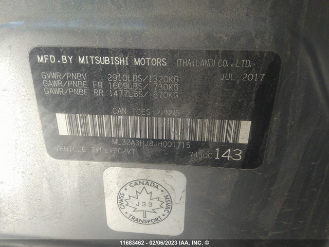 ML32A3HJ8JH001715 Mitsubishi Mirage