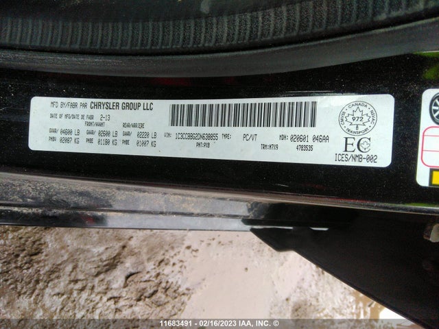 1C3CCBBG2DN638855 Chrysler 200 Touring