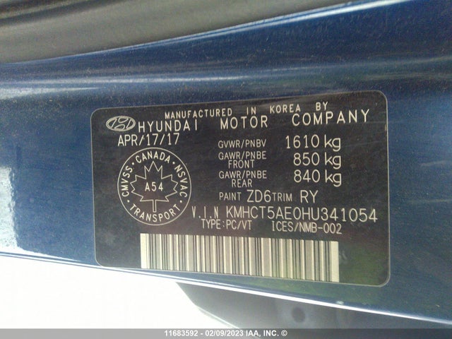 Hyundai Accent 2017 KMHCT5AE0HU341054 Image 11