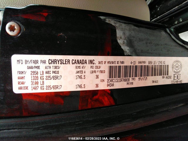 2C4RC1CG1DR708038 Chrysler Town & Country Touring L