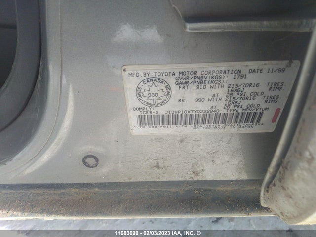 Toyota RAV4 2000 JT3HP10V7Y0232840 Image 9
