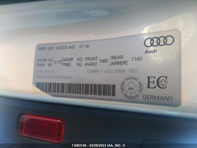 WAUANAF46JN010006 Audi A4 PREMIUM