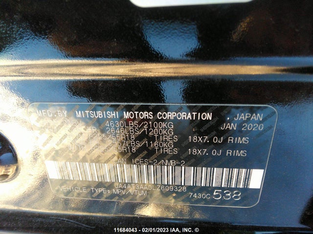 JA4AT3AA0LZ609328 Mitsubishi Eclipse Cross Es