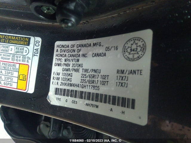 Honda CR-V SE 2016 2HKRM4H41GH117805 Image 9