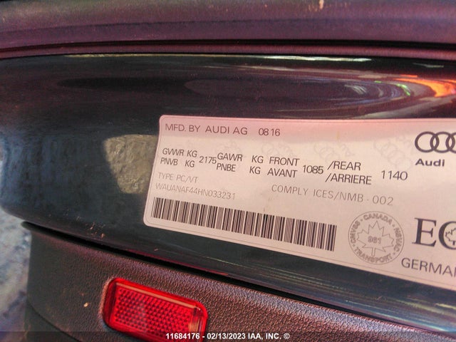 WAUANAF44HN033231 Audi A4 PREMIUM