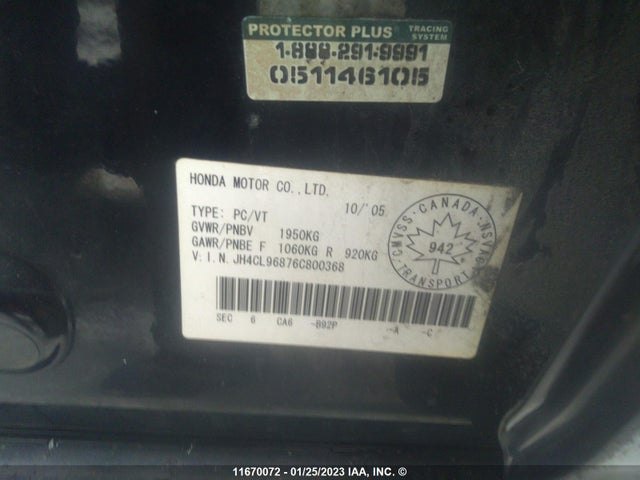 JH4CL96876C800368 Acura TSX