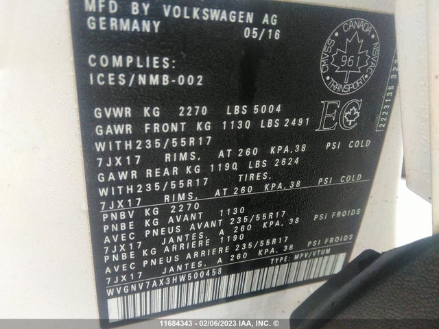 Volkswagen Tiguan Wolfsburg 2017 WVGNV7AX3HW500458 Image 11