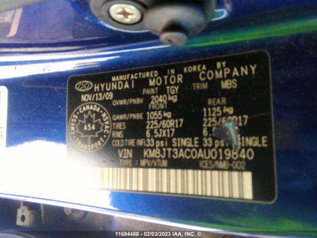 Hyundai TUCSON GLS 2010 KM8JT3AC0AU019840 Image 10