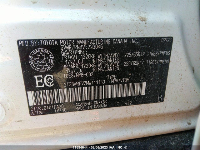 Toyota RAV4 LE 2021 2T3BWRFV7MW111113 Image 10