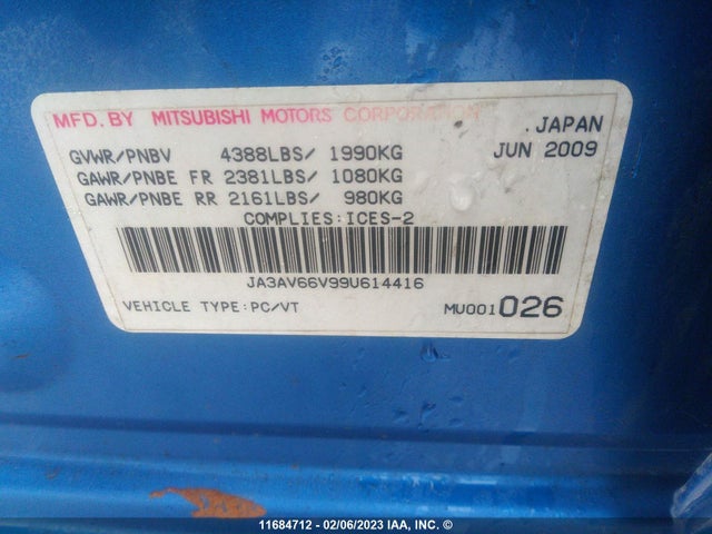 JA3AV66V99U614416 Mitsubishi Lancer Ralliart