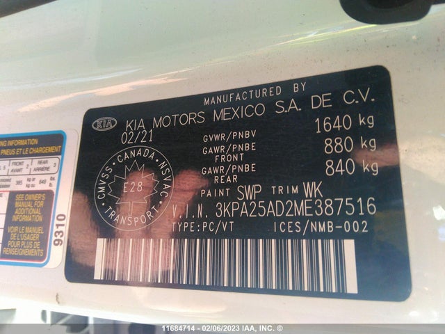 KIA RIO S 2021 3KPA25AD2ME387516 Image 9