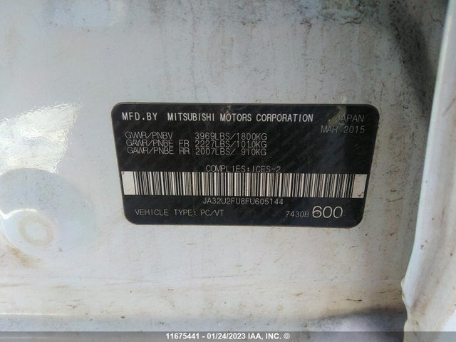 JA32U2FU8FU605144 Mitsubishi LANCER ES