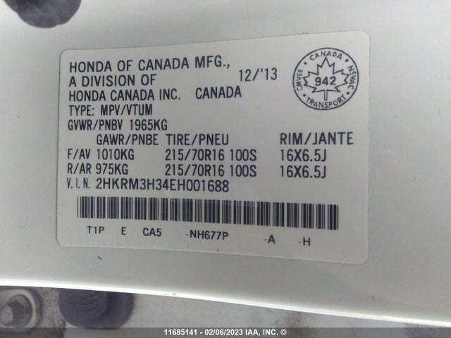Honda CR-V LX 2014 2HKRM3H34EH001688 Image 9