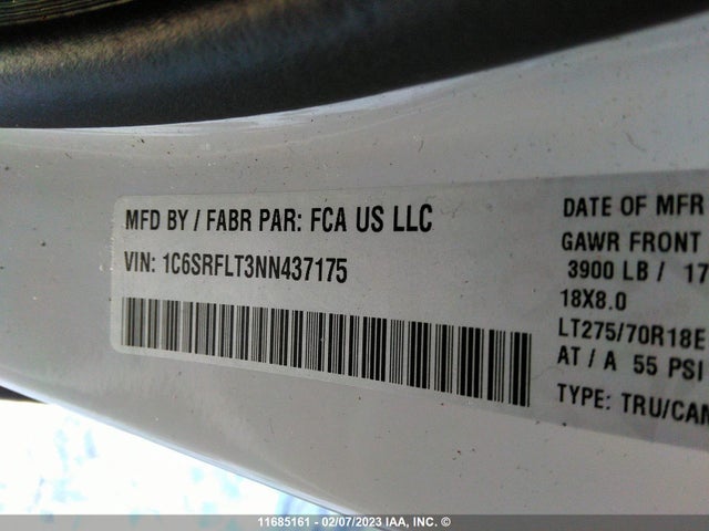 1C6SRFLT3NN437175 RAM 1500 Rebel