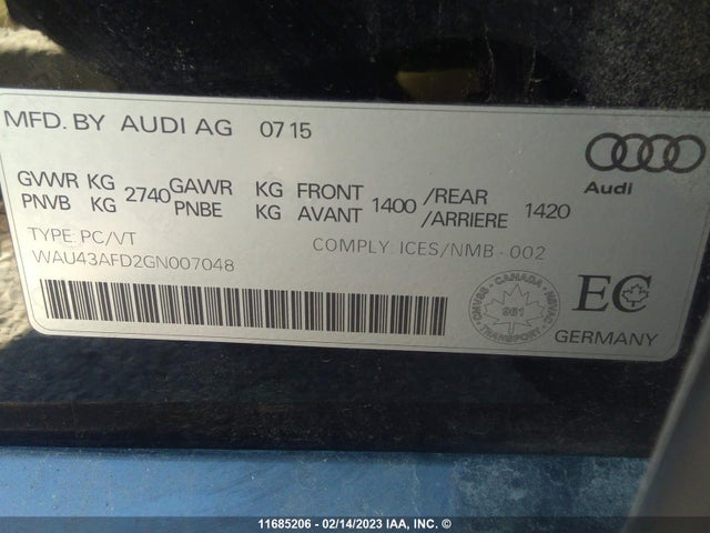 WAU43AFD2GN007048 Audi A8 L Quattro/sport