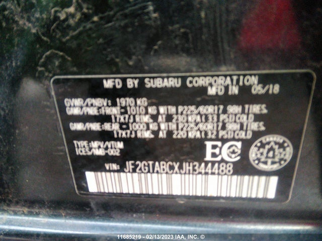 JF2GTABCXJH344488 Subaru Crosstrek Premium