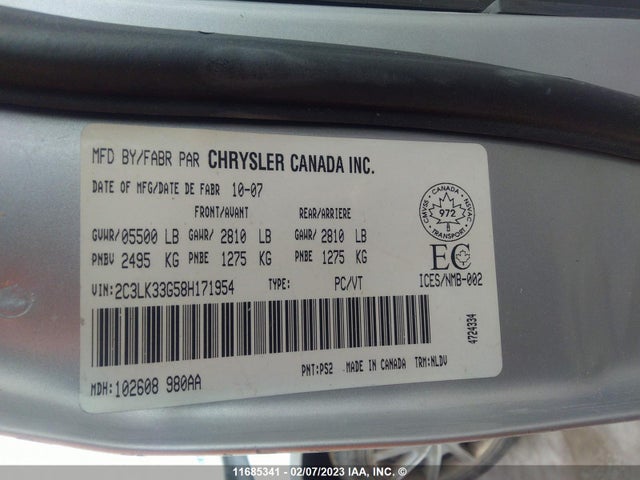 2C3LK33G58H171954 Chrysler 300 Limited