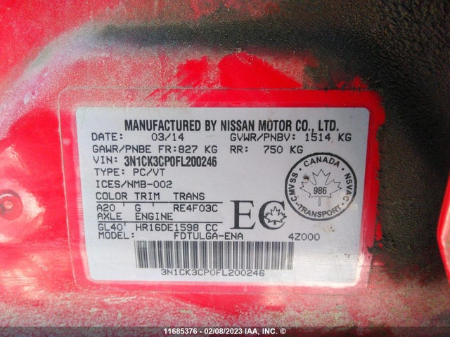 Nissan Micra 2015 3N1CK3CP0FL200246 Image 10