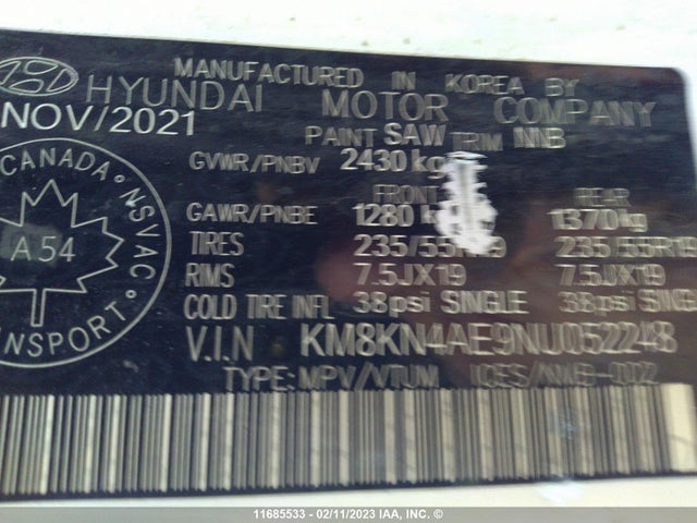 Hyundai Ioniq 5 Sel 2022 KM8KN4AE9NU052248 Image 11