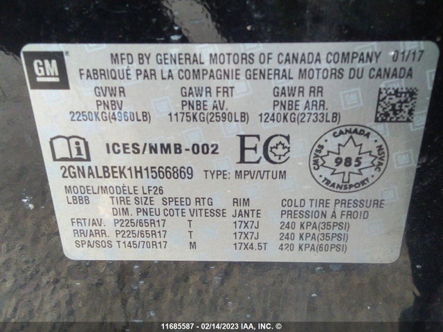 Chevrolet EQUINOX LS 2017 2GNALBEK1H1566869 Image 9