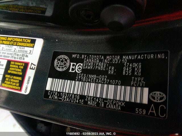 Toyota Corolla S/le/xle 2010 2T1BU4EEXAC371070 Image 10