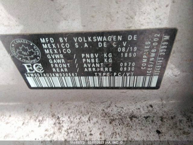 Volkswagen GOLF S/SE 2019 3VWG57AU3KM030567 Image 9