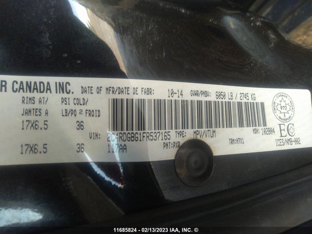 Dodge Grand Caravan Se 2015 2C4RDGBG1FR537165 Image 9