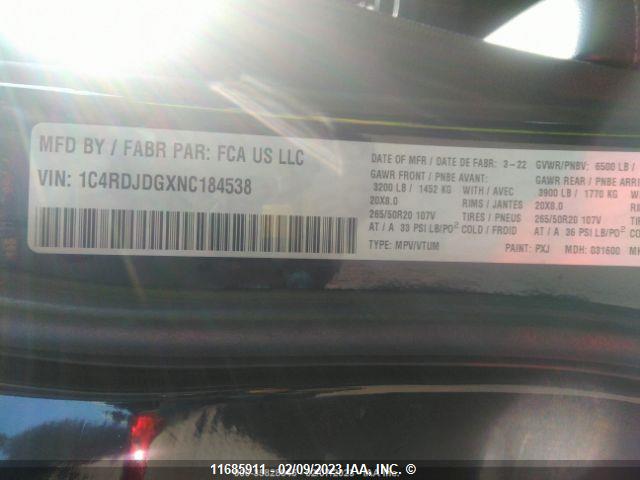 Dodge DURANGO GT 2022 1C4RDJDGXNC184538 Image 11