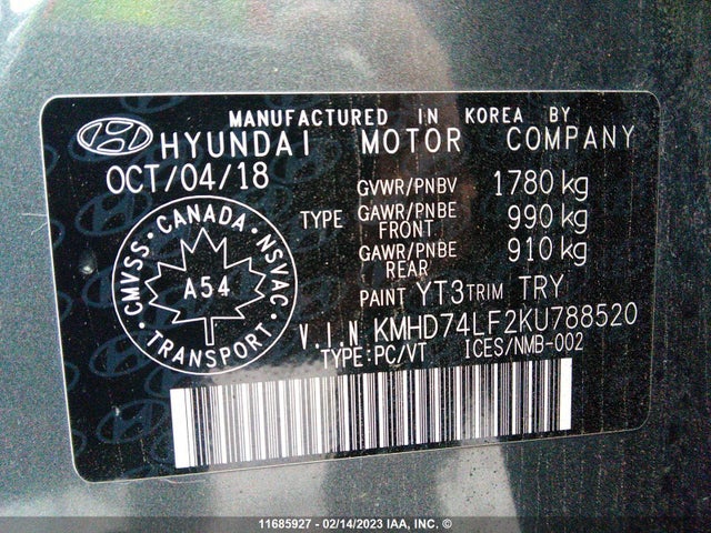 Hyundai ELANTRA SE 2019 KMHD74LF2KU788520 Image 10